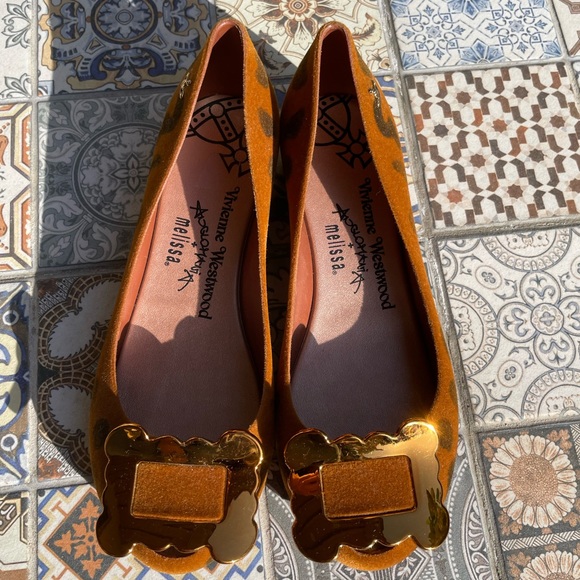 Melissa Vivienne Westwood Anglomania velvet leopard print buckle slip on flats - Picture 7 of 13